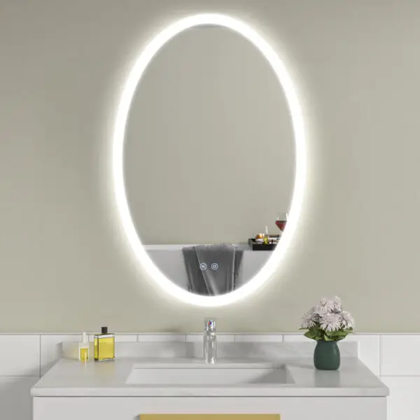Oglinda de baie cu LED ovala 60x90 cm