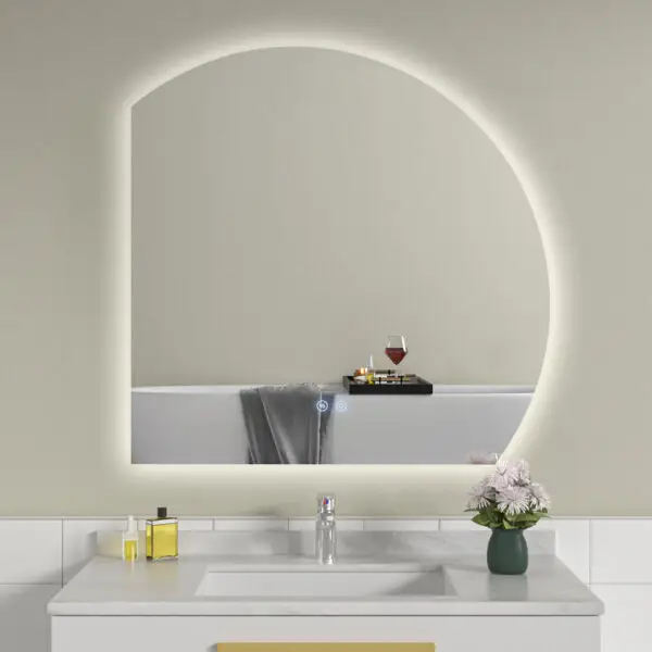 Oglinda de baie LED cu dezaburire 80x80 cm