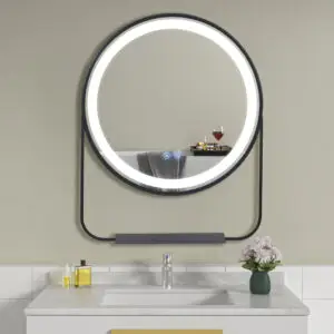 Oglinda de baie cu LED, dezaburire si polita 60x75 cm