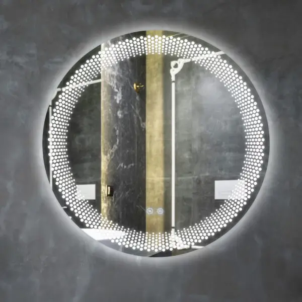 Oglinda de baie cu LED rotunda 80x80 cm - imagine 2