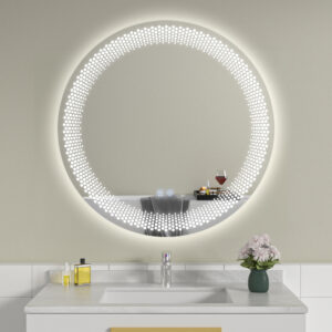 Oglinda de baie cu LED rotunda 80x80 cm