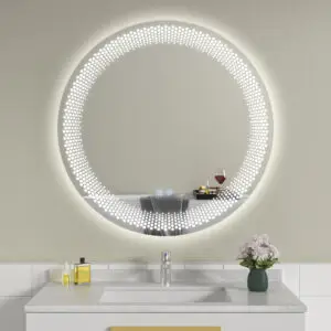 Oglinda de baie cu LED rotunda 80x80 cm