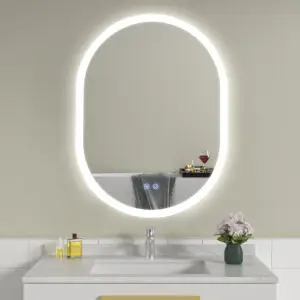 Oglinda de baie cu LED ovala 60x80 cm