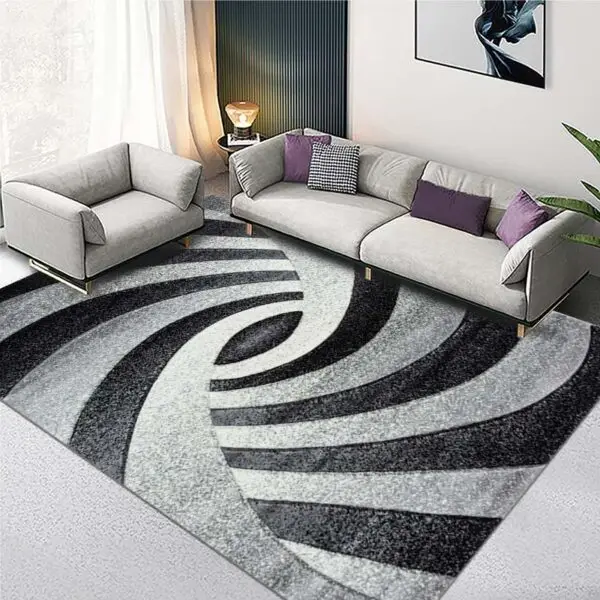 Covor Geometric negru/gri Sultan 36713A 80x150 cm - imagine 2