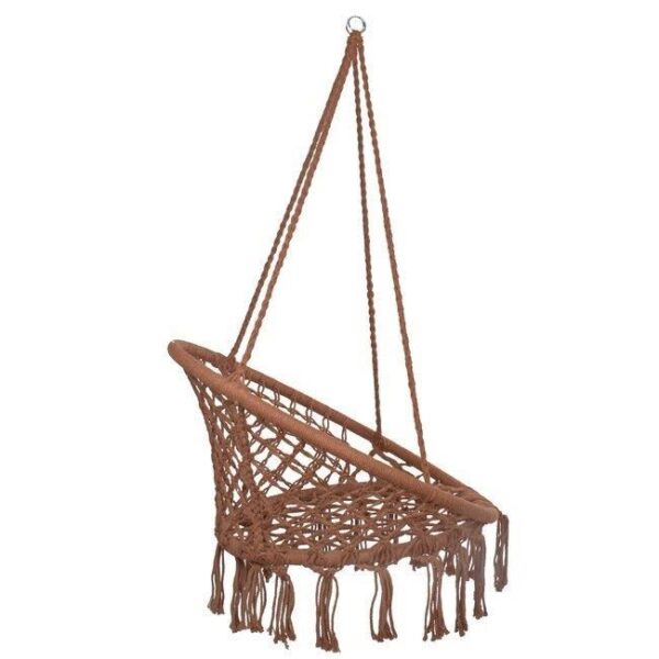 Leagan tip scaun, negru max 150 kg, 79x80x120 cm maro/negru - imagine 4
