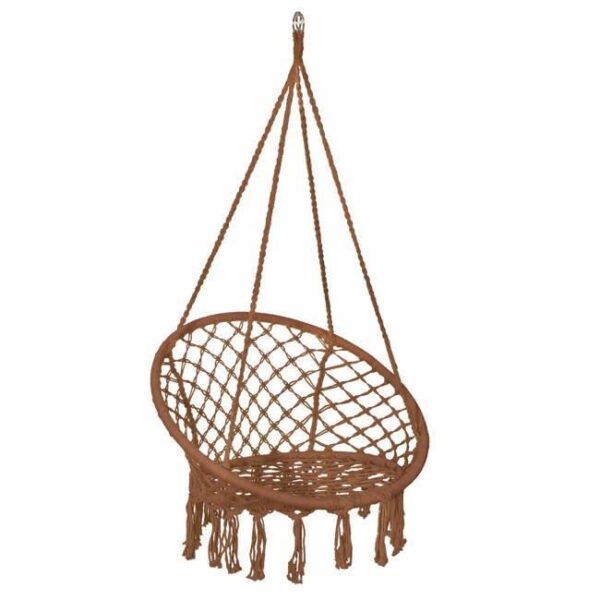 Leagan tip scaun, negru max 150 kg, 79x80x120 cm maro/negru - imagine 2