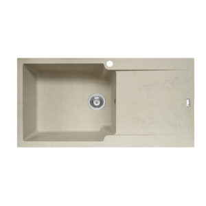 Chiuveta bucatarie bej soft composit Pyramis Level Durothek 86x50 cm 1B1D stanga