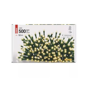 Instalatie Craciun 50 m interior/exterior lumina alb calda 500 led