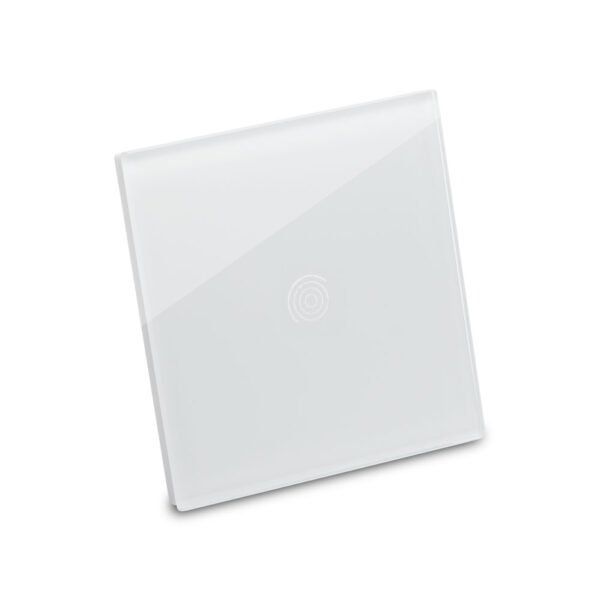 Panou intrerupator touch alb simplu 1T Sticla Pulsar NS - imagine 3