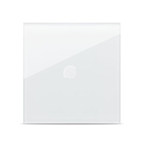 Panou intrerupator touch alb simplu 1T Sticla Pulsar NS