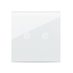 Panou intrerupator touch alb simplu 2T Sticla Pulsar NS