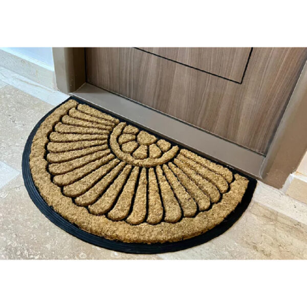 Covoras intrare fibra de cocos maro DM 25 -75x45 cm - semicerc - imagine 2