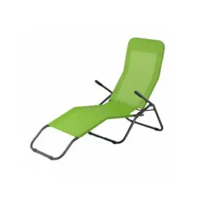 Sezlong pliabil verde 195x58x98 cm