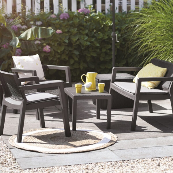 Set mobilier gradina graphite cu perne Keter Emily Patio - imagine 2