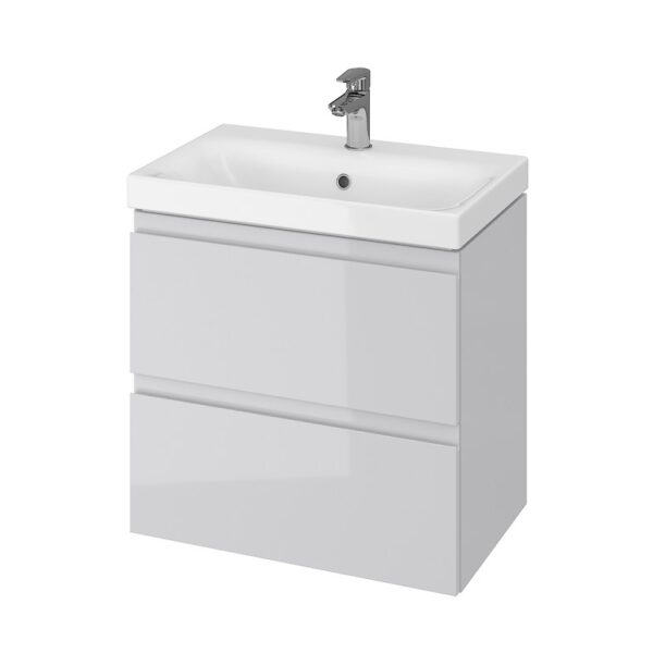 Set mobilier de baie gri 60 cm Moduo Slim S801-226-DSM
