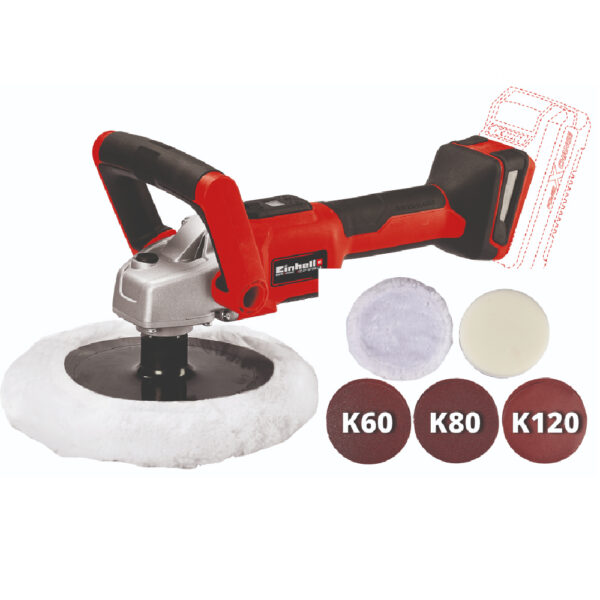 Masina de slefuit rotativa Einhell CE-CP 18/180 Li E-Solo PXC - imagine 2