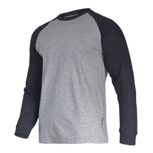 Tricou bumbac cu maneca lunga gri/negru