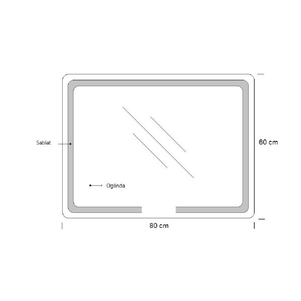 Oglinda de baie cu iluminare LED, functie dezaburire, ceas si termometru 80x60 cm MD1 - imagine 2