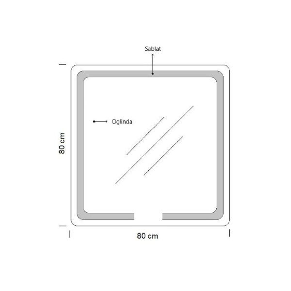 Oglinda de baie cu iluminare LED, functie dezaburire, ceas si termometru 80x80 cm MD1 - imagine 2