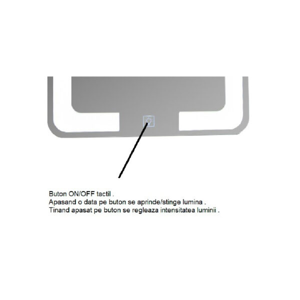 Oglinda de baie cu iluminare led si intrerupator touch, 60x80 cm, rama neagra MD3 - imagine 4