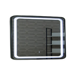 Oglinda de baie cu iluminare led si intrerupator touch 80*60cm, rama neagra MD3