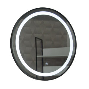 Oglinda de baie cu iluminare led si intrerupator touch 60 cm, rama neagra MD3