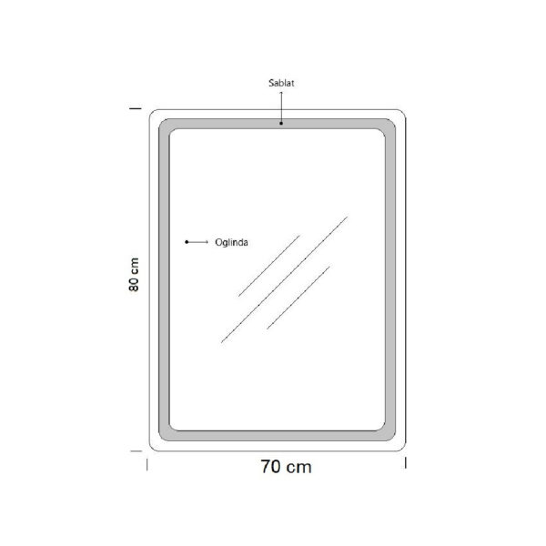 Oglinda de baie cu iluminare LED, functie dezaburire, ceas si termometru 70x80 cm MD3 - imagine 2