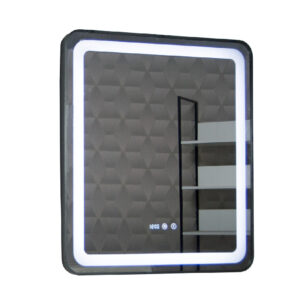 Oglinda de baie cu iluminare LED, functie dezaburire, ceas si termometru 70x80 cm MD3