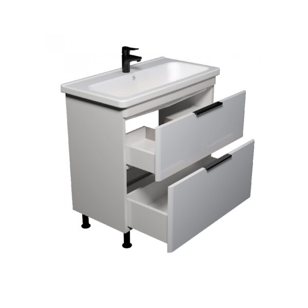 Set mobilier de baie alb 80 cm Premium Freya - imagine 2