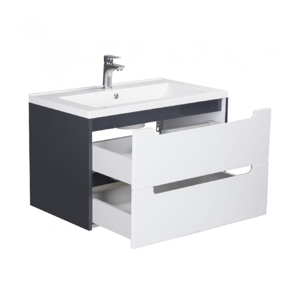 Mobilier de baie alb / gri 60 cm Paula 60-A - imagine 5