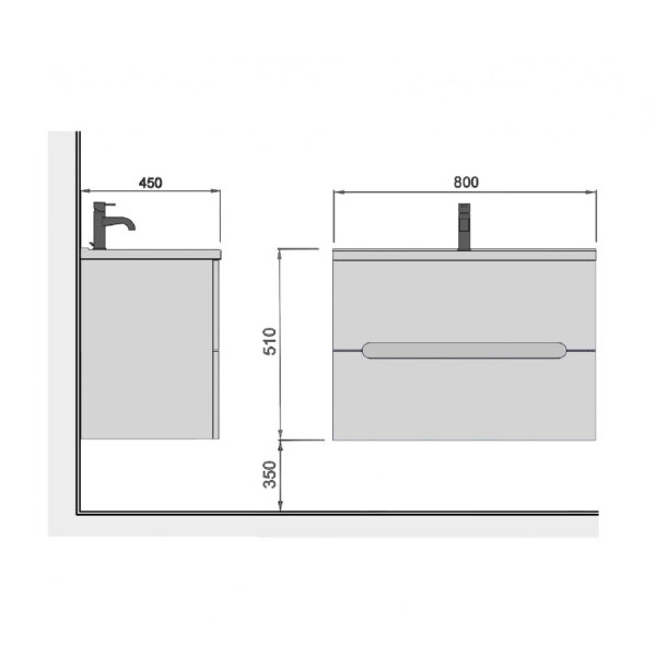 Mobilier de baie alb Marko 80-A - imagine 5