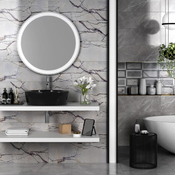 Faianta Astrid grey glossy 25x75 cm - imagine 2