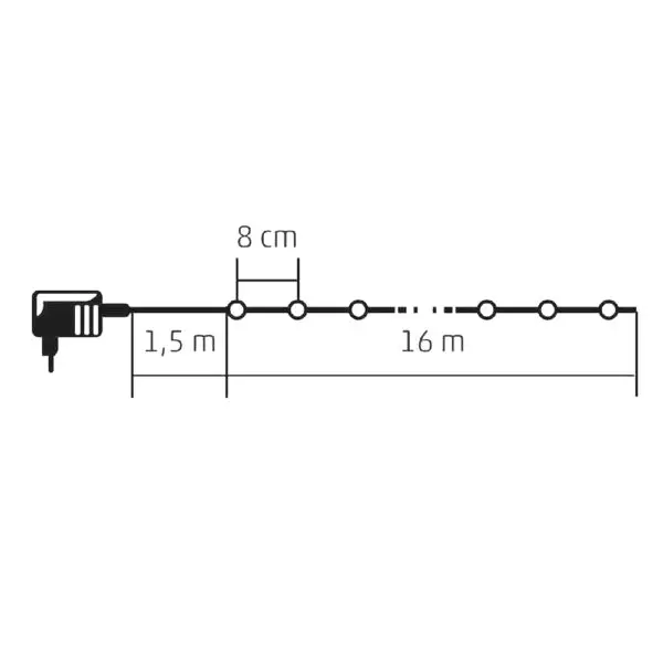 Ghirlanda alb rece cu LED-uri KII 200/WH - imagine 2