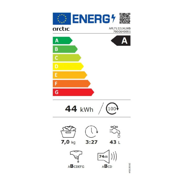 Masina de spalat rufe frontala Arctic, 7 kg, 1200 rpm, Clasa A, Alb - imagine 3