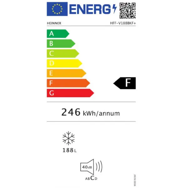 Congelator negru Heinner HFF-V188BKF+, 188 L - imagine 3