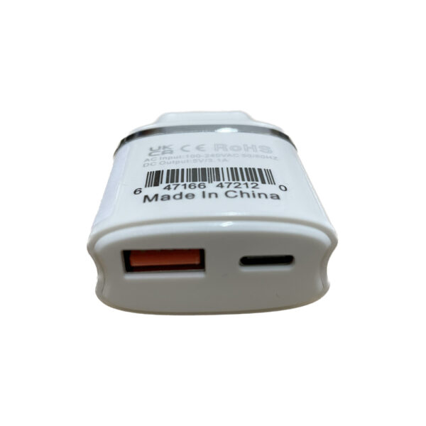 Incarcator auto 220V 1 USB 1 TipC 3.1A alb - imagine 2