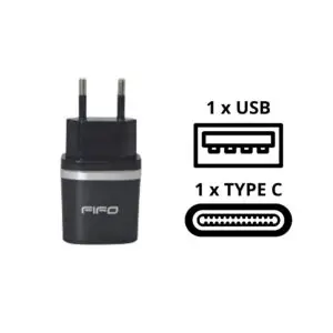 Incarcator auto 220V 1 USB 1 TipC 3.1A negru