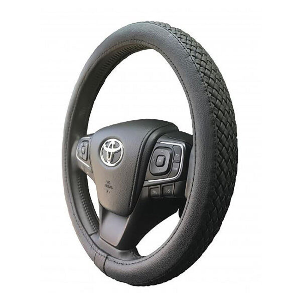 Husa volan auto neagra 37-43 cm