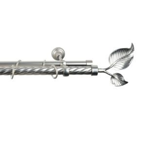 Galerie metalica dubla spirala 25/19 mm - frunza nichel satinat 160 cm accesorii incluse