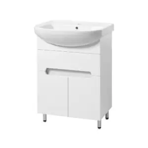 Mobilier de baie alb Estel Z-1 60 cm + lavoar Cersania