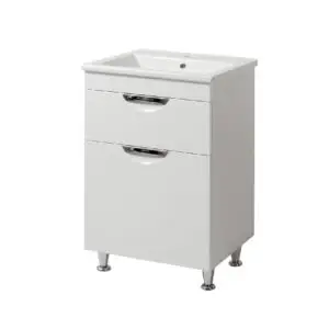 Mobilier de baie alb Gracia 55 T-1 + lavoar Trio
