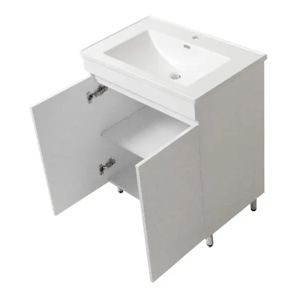 Mobilier de baie alb Monaco 60 PIC + lavoar Kante - imagine 2