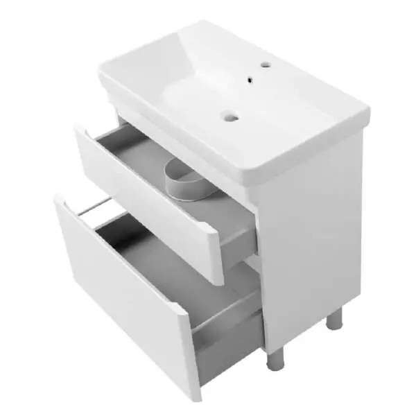 Mobilier de baie alb lucios Vivace 100 cm + lavoar - imagine 2