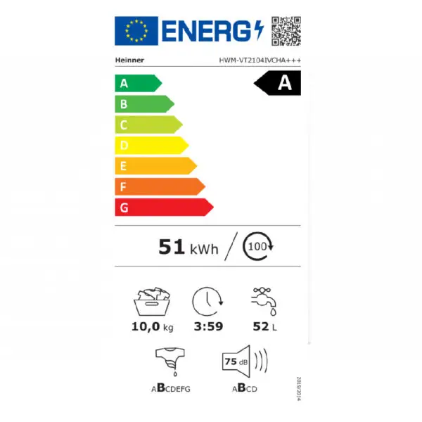 Masina de spalat rufe Heinner HWM-VT2104CHA+++ 10 kg - imagine 2