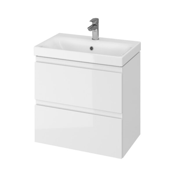 Set mobilier de baie alb 60 cm Moduo slim