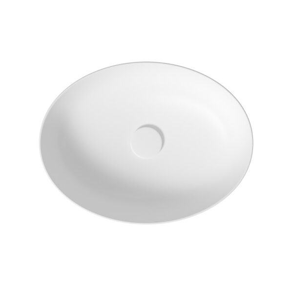Lavoar pe blat Larga oval alb mat 50x38 cm - imagine 2