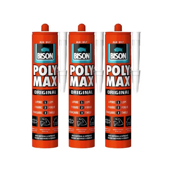 Set 3 buc Bison Poly Max Original adeziv universal 465 gr. -