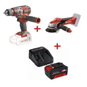 Pachet Einhell Masina de gaurit si insurubat fara fir TP-CD 18/80 Li BL-Solo + polizor unghiular PXC 115 mm TE-AG 18 Li - Solo + PXC Starter Kit 18V 4.0Ah