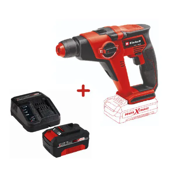 Pachet Einhell Ciocan rotopercutor fara fir Einhell PXC TE-HD 18/12 Li - Solo + PXC Starter Kit 18V 4.0Ah