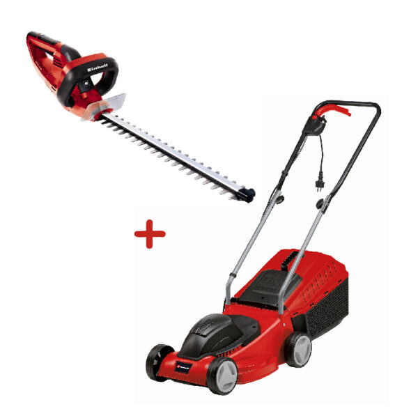 Pachet Einhell Masina electrica de tuns gazon GC-EM 1032 + foarfeca electrica pentru tuns gard viu Einhell GH-EH 4245